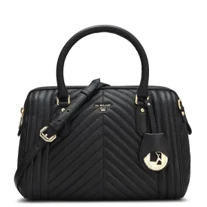 Medium Quilting Leather Satchel - Black