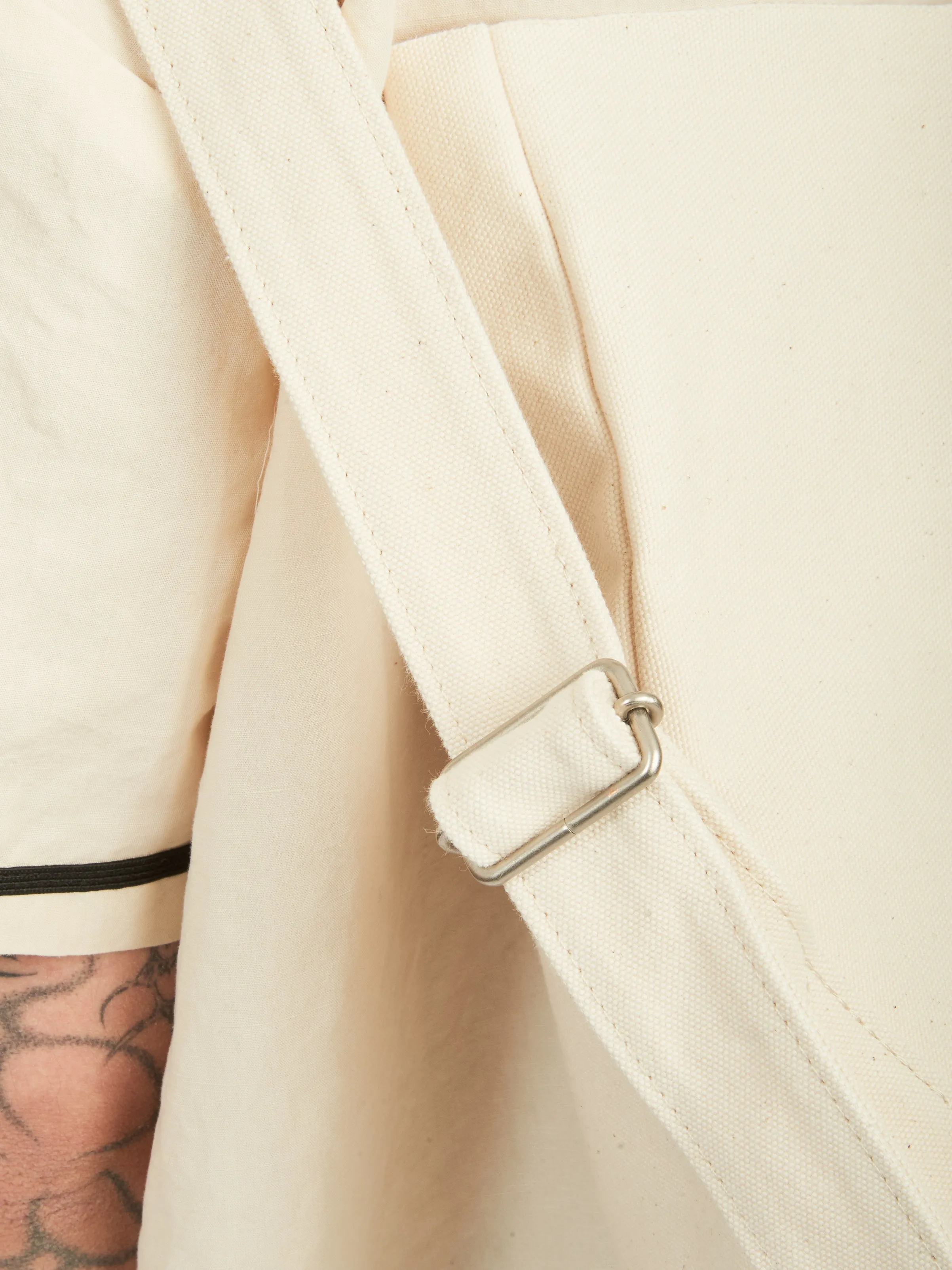 Medium White Washed Canvas 2Way Messenger Bag