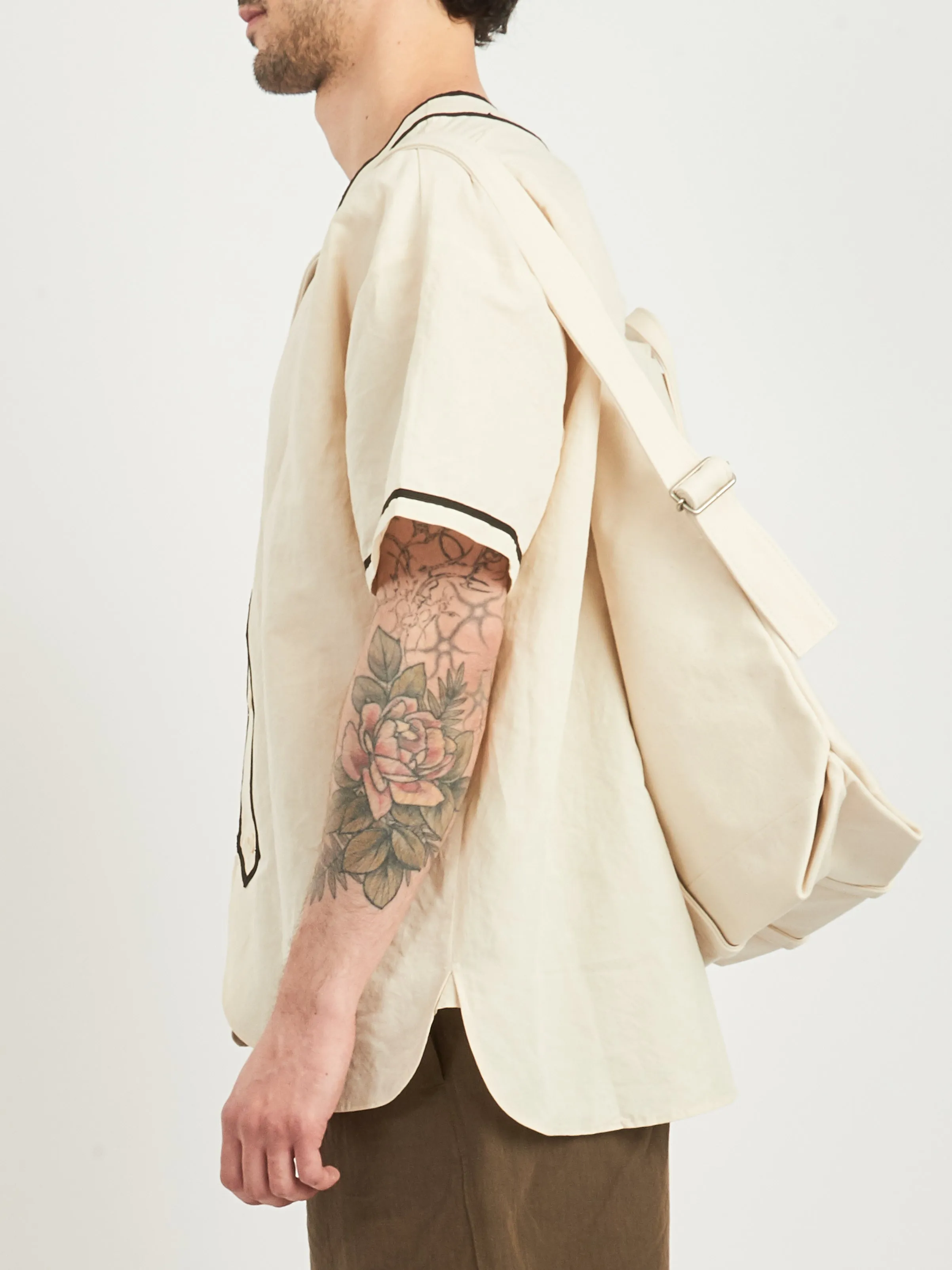 Medium White Washed Canvas 2Way Messenger Bag