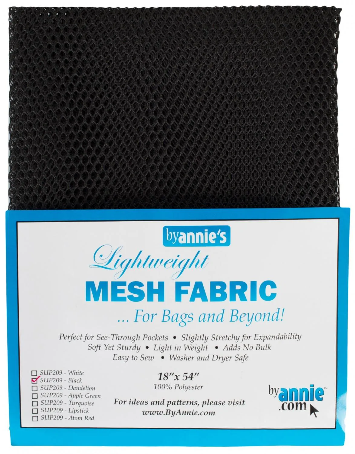 MESH LIGHTWEIGHT FABRIC 18"x54" BLACK