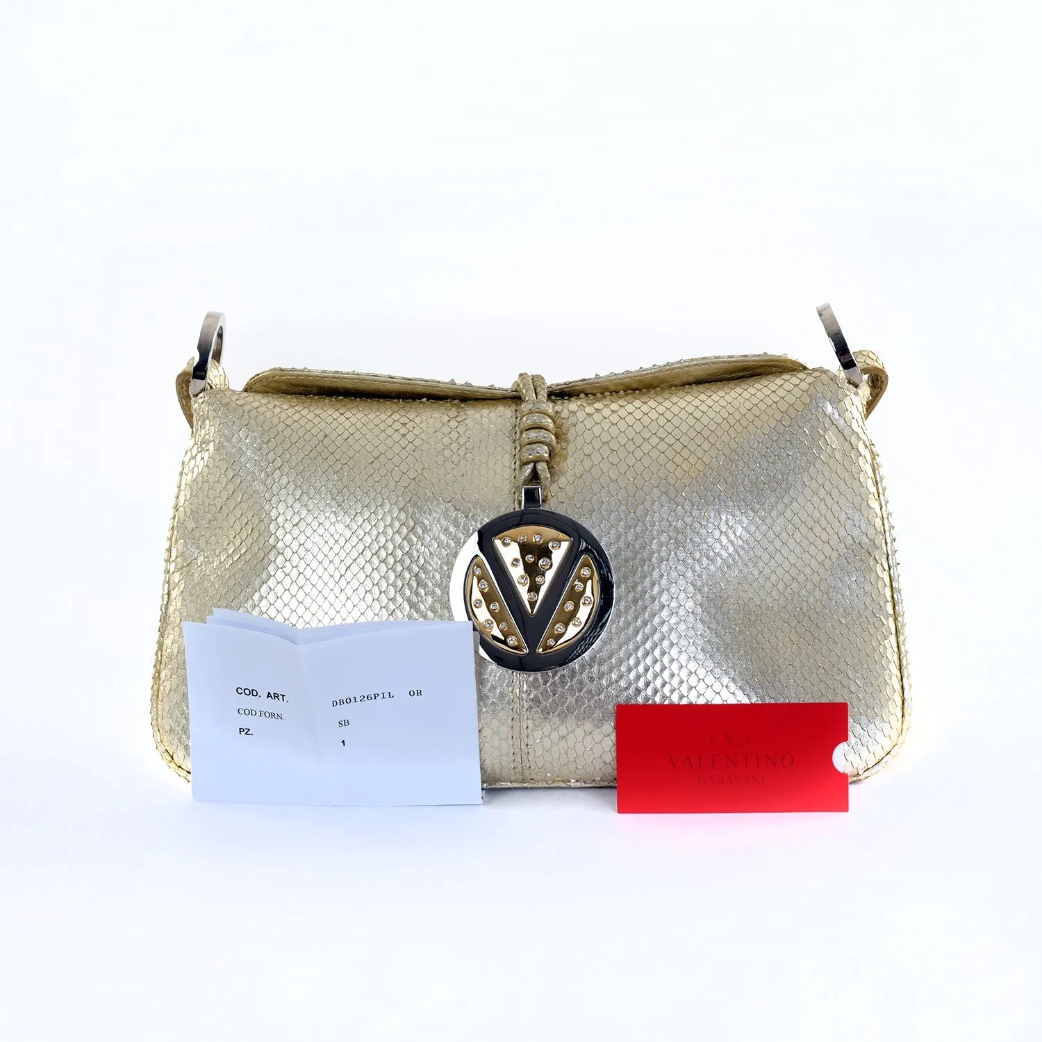 Metallic Silver Snakeskin Mini Bag