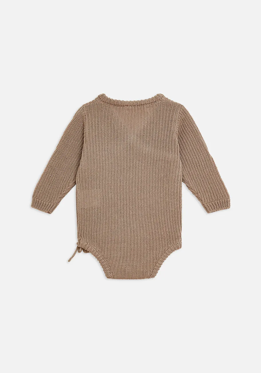 Miann & Co Baby - Knit Wrap Bodysuit - Oatmeal