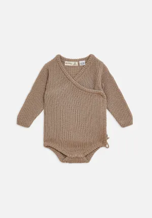 Miann & Co Baby - Knit Wrap Bodysuit - Oatmeal