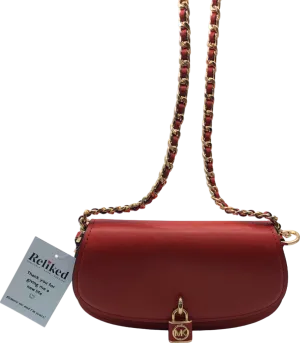 Michael Kors Red Mila Small Chain Sling Messenger Bag