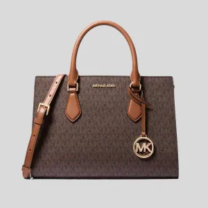 MICHAEL KORS Sheila Medium Logo Satchel Brown RB-35S3G6HS2B