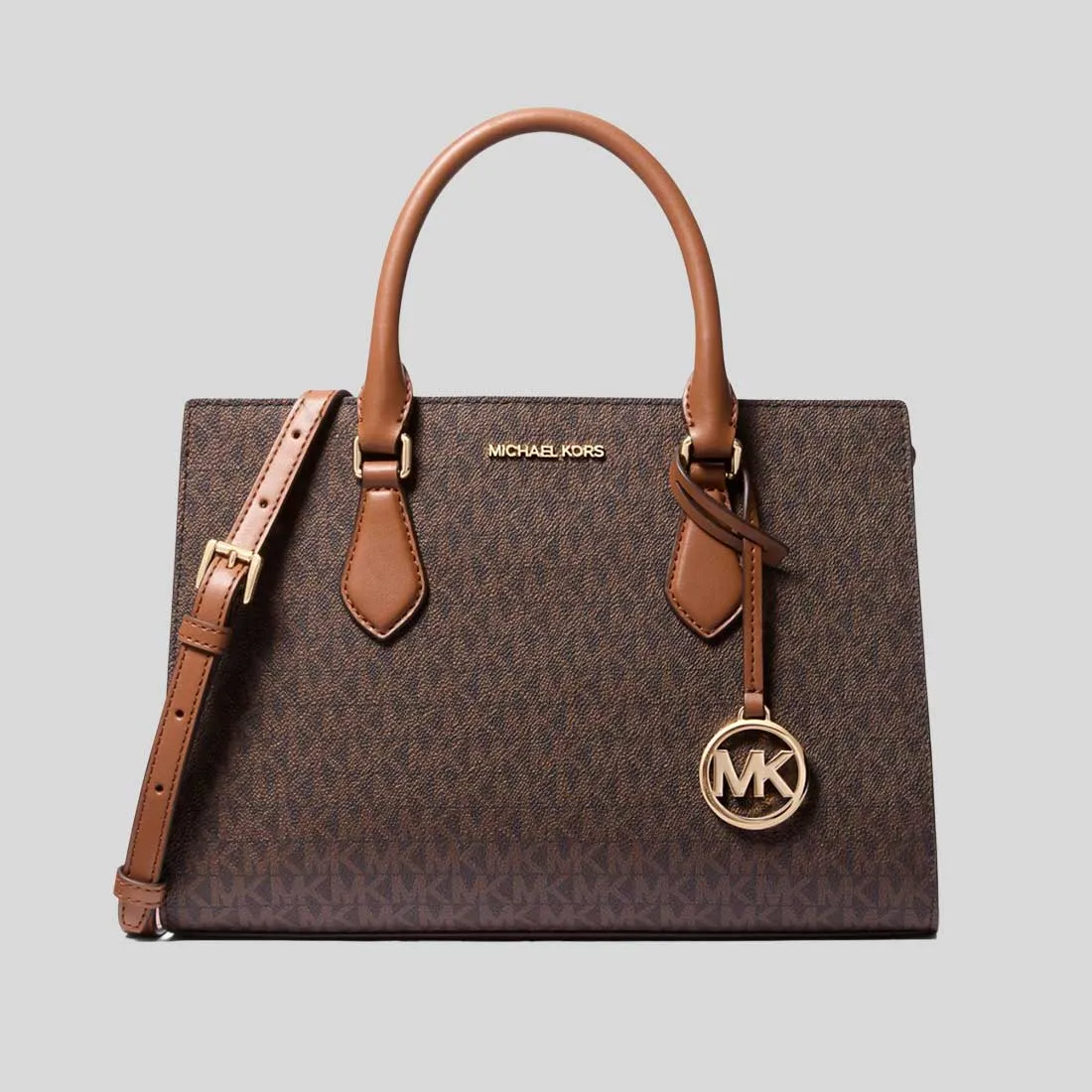 MICHAEL KORS Sheila Medium Logo Satchel Brown RB-35S3G6HS2B