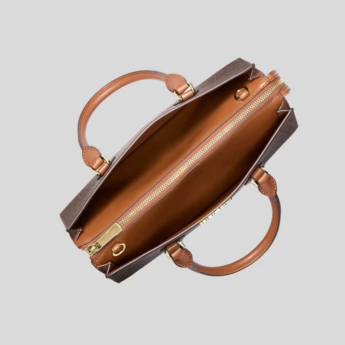 MICHAEL KORS Sheila Medium Logo Satchel Brown RB-35S3G6HS2B
