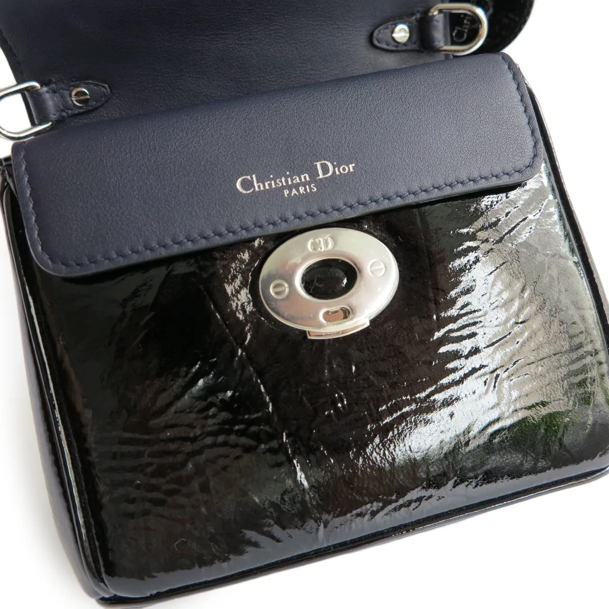 Micro Be Dior Bag in Black Patent Leather