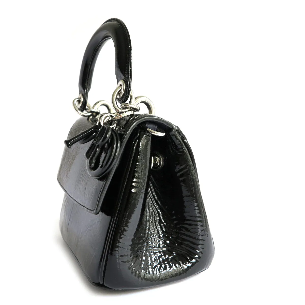 Micro Be Dior Bag in Black Patent Leather