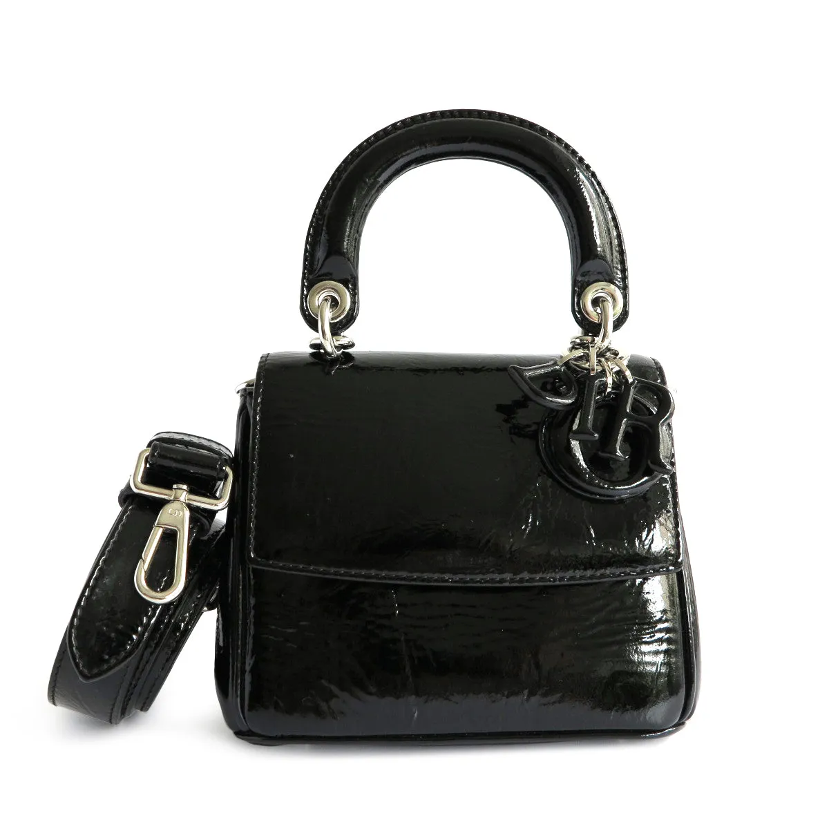Micro Be Dior Bag in Black Patent Leather