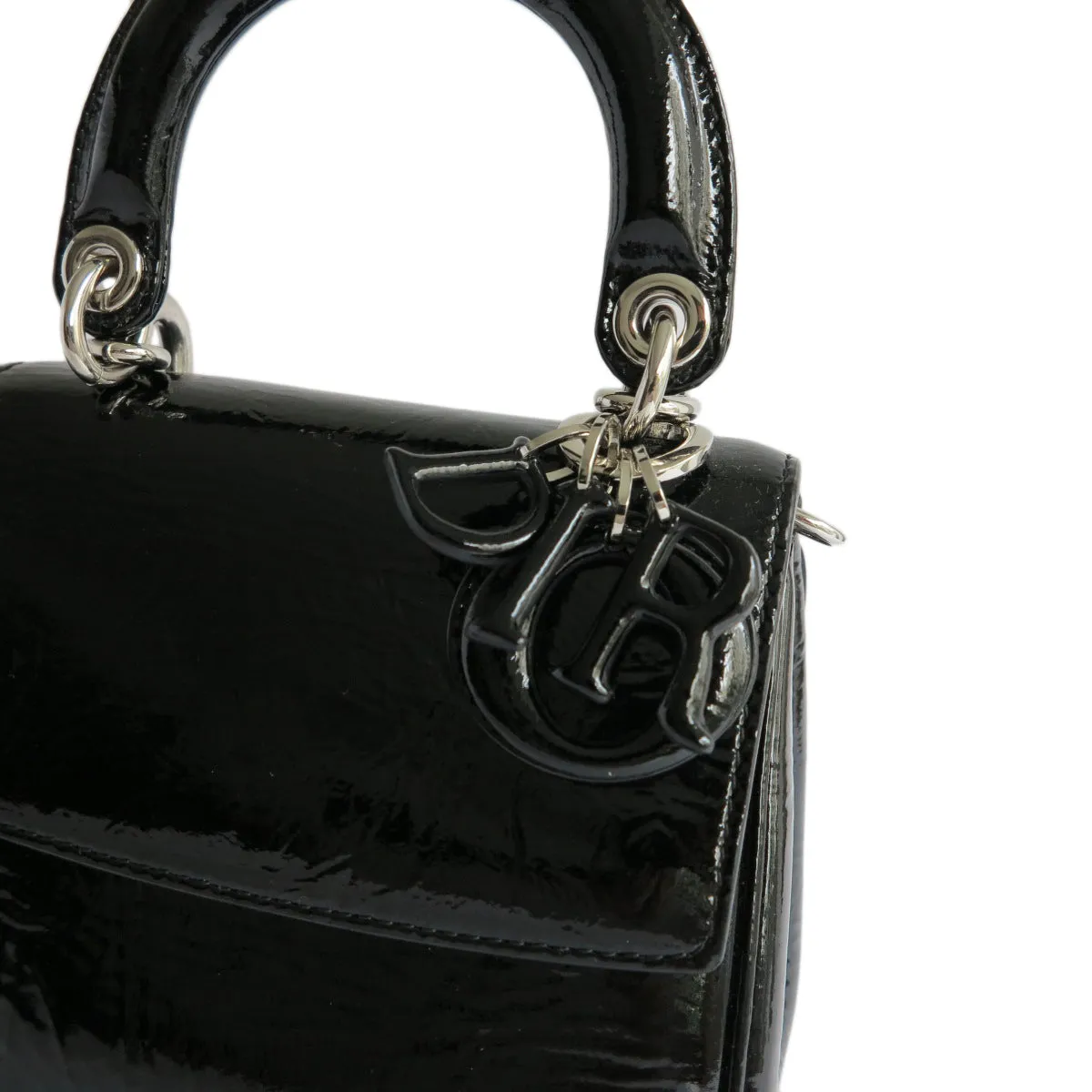 Micro Be Dior Bag in Black Patent Leather