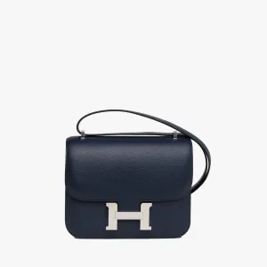 Mini Constance Blue Indigo Epsom 18cm