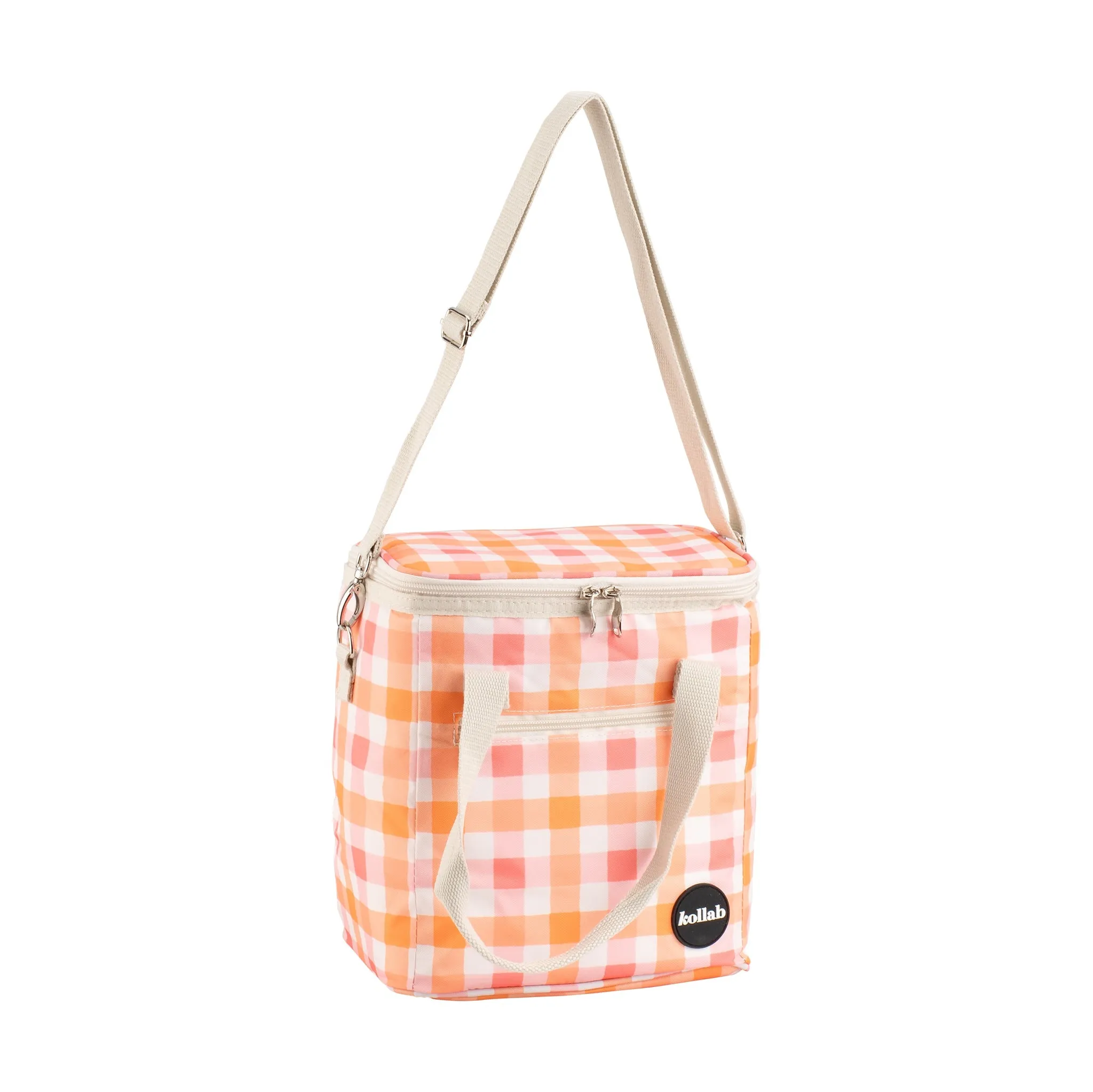 Mini Cooler Watermelon Peach Check