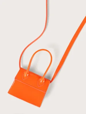 Mini Neon Orange Satchel Bag - 𝘚𝘚²³