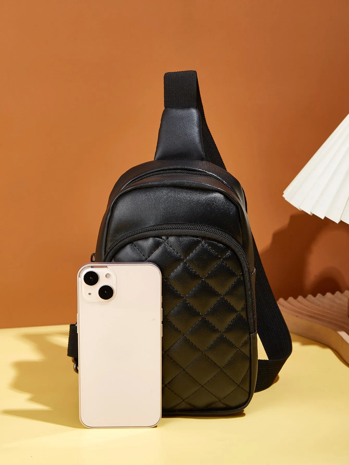 Mini Quilted Sling Bag - Black