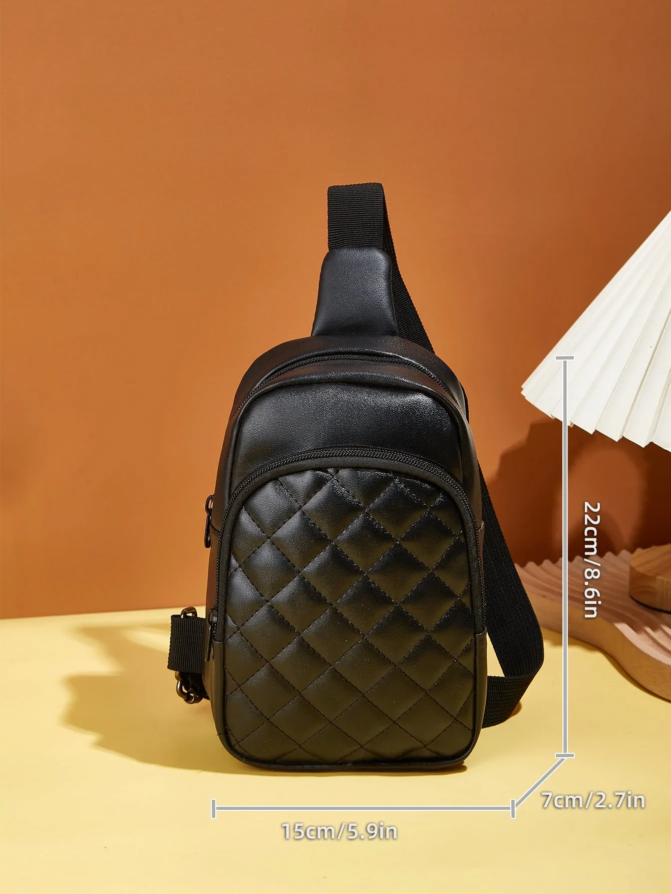 Mini Quilted Sling Bag - Black