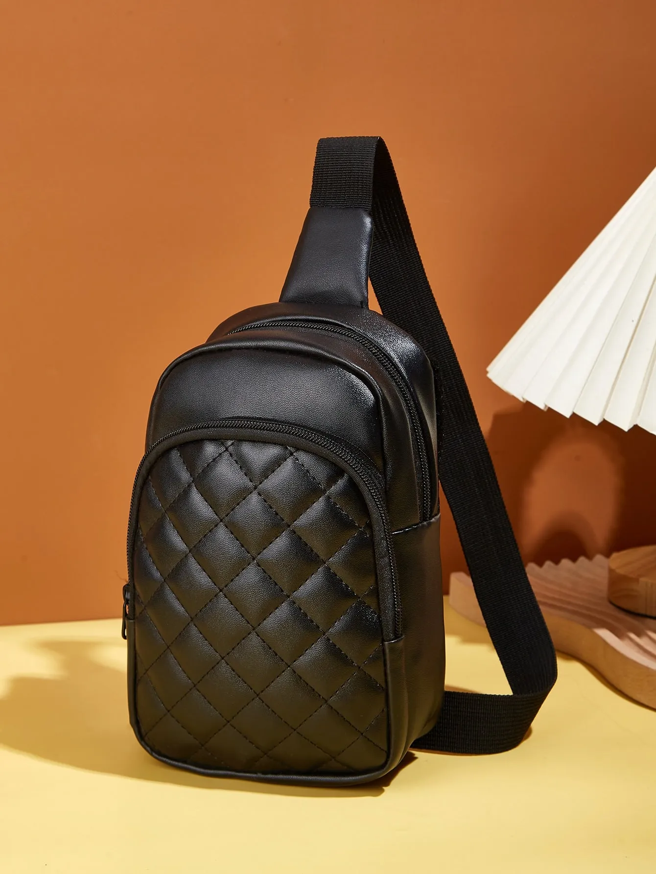 Mini Quilted Sling Bag - Black