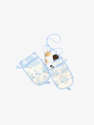 Mobile Sling Bag Cotton Hand-blocked Blue Floral Print
