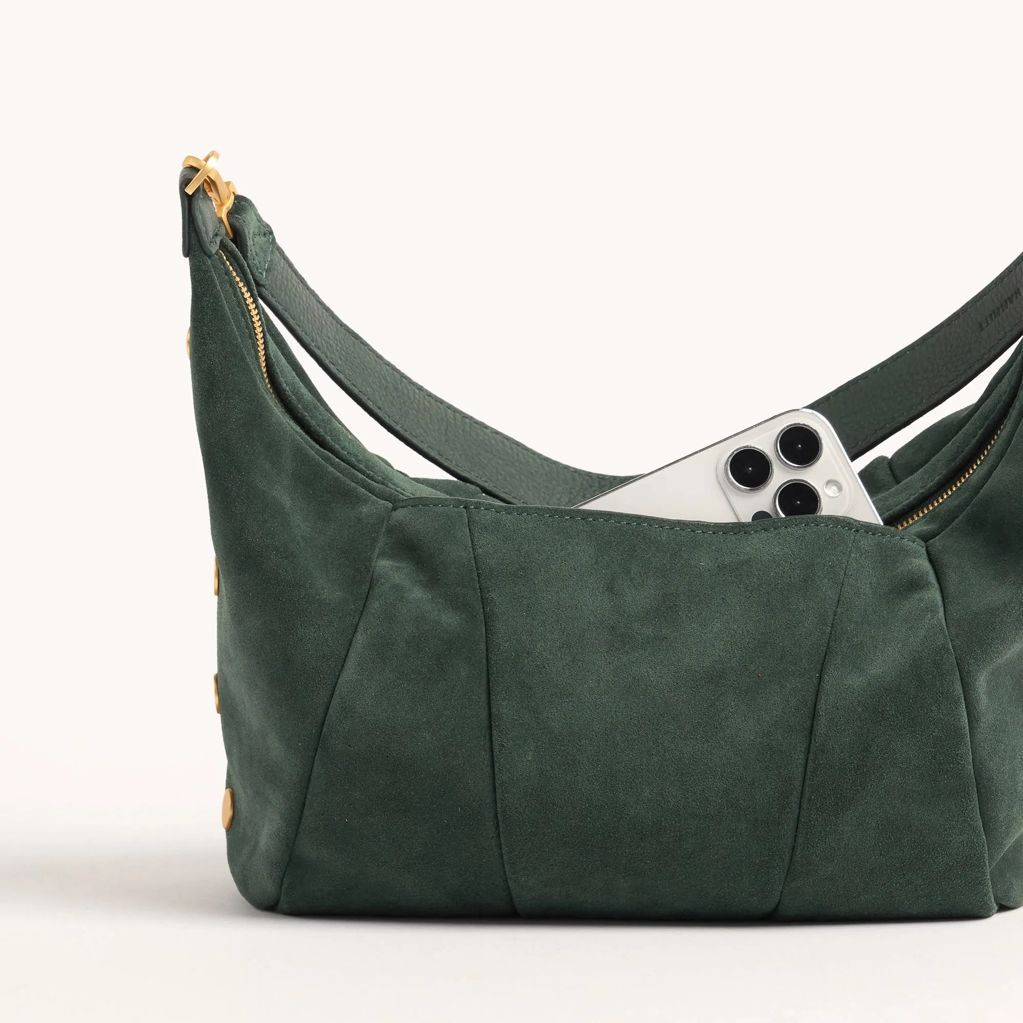Morgan | Green Room Suede/Brushed Gold