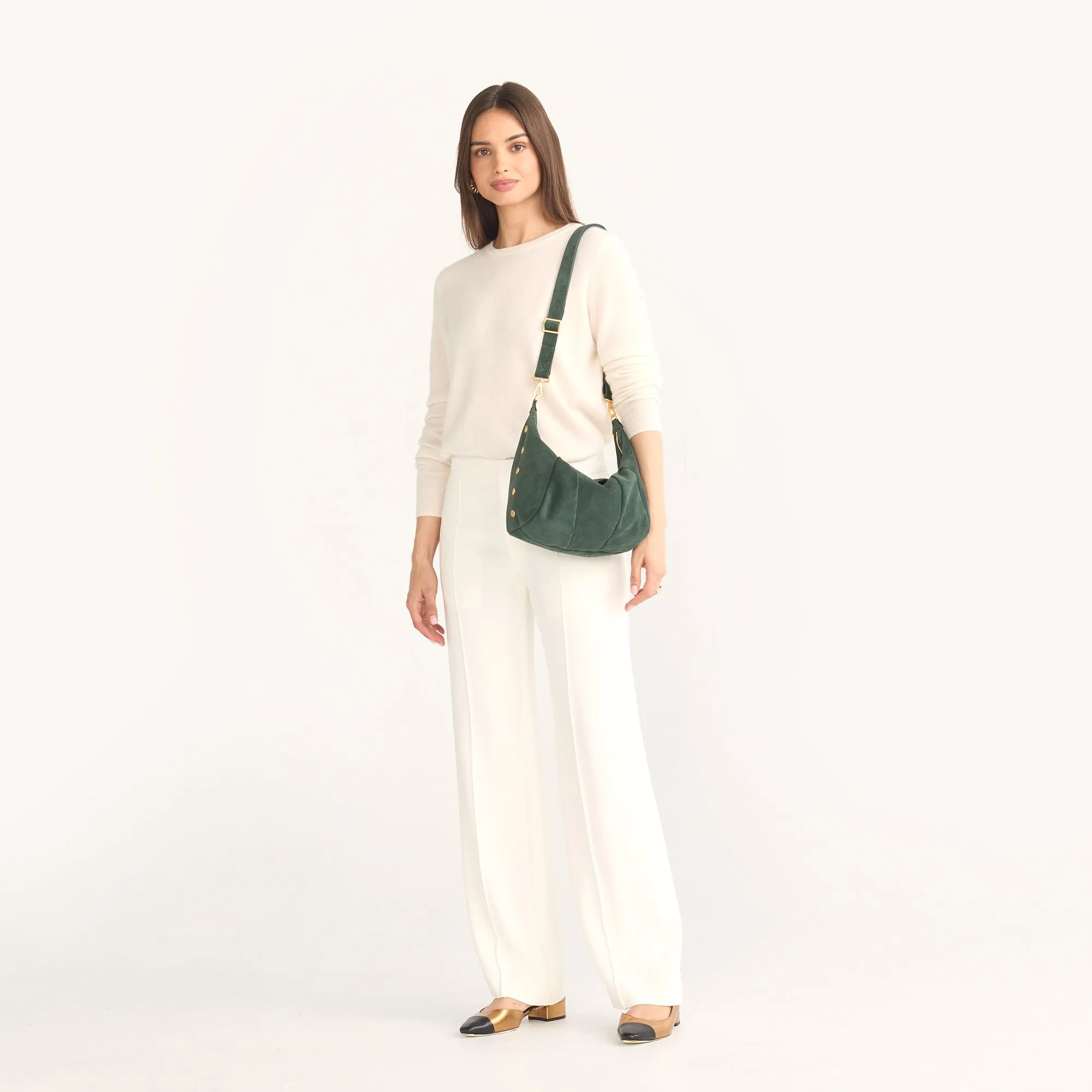 Morgan | Green Room Suede/Brushed Gold