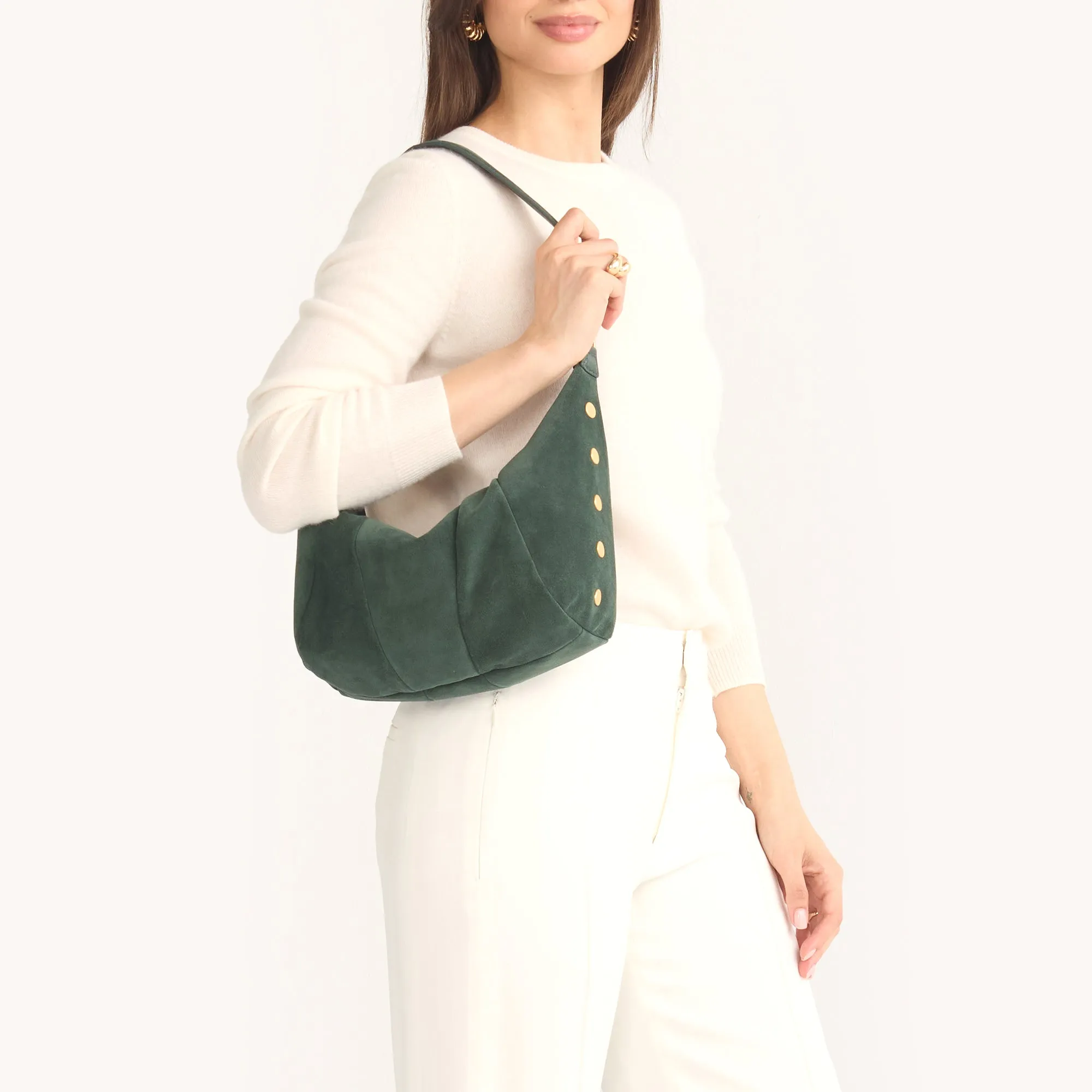 Morgan | Green Room Suede/Brushed Gold