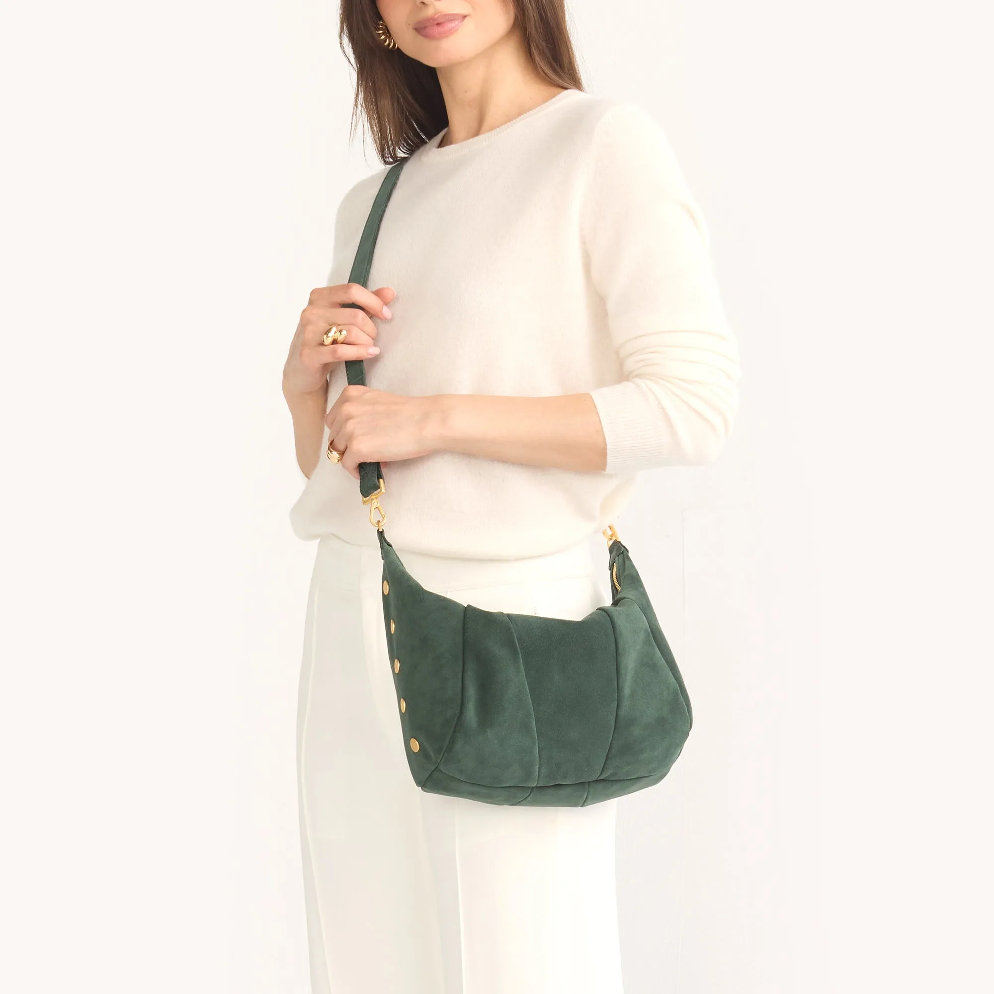 Morgan | Green Room Suede/Brushed Gold
