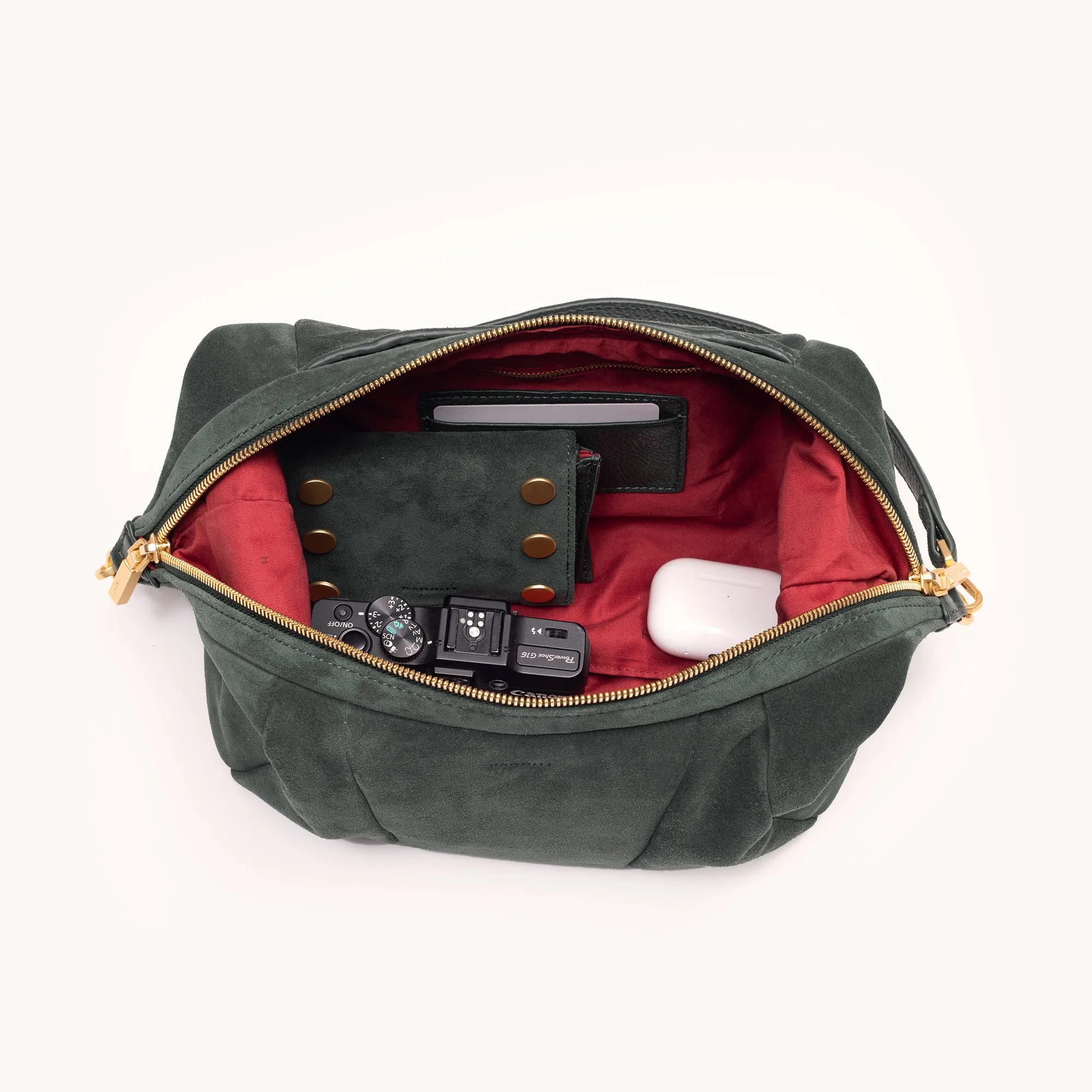 Morgan | Green Room Suede/Brushed Gold