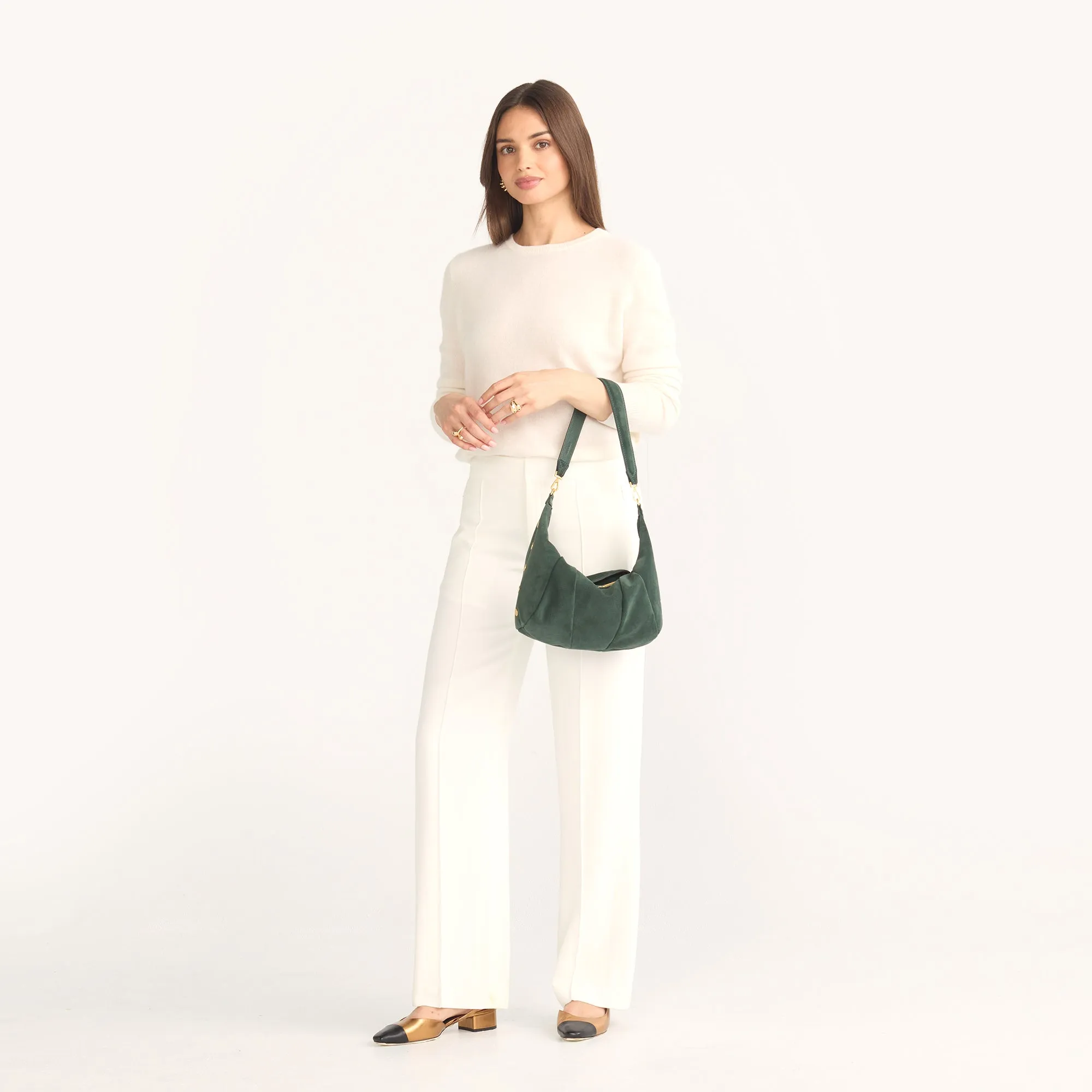 Morgan | Green Room Suede/Brushed Gold