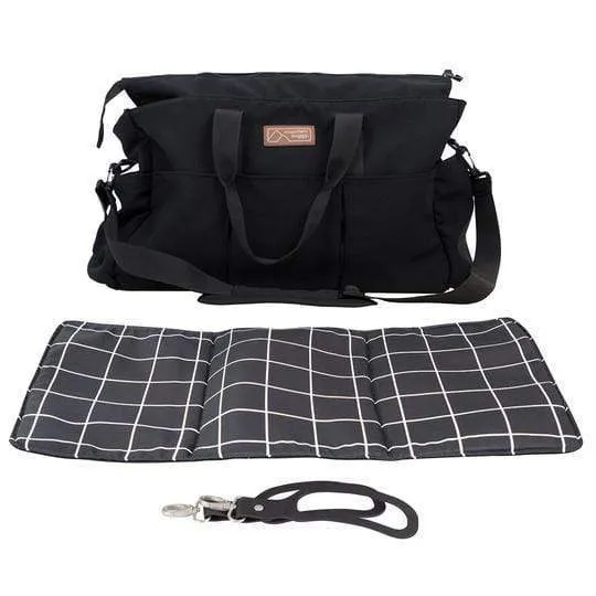 Mountain Buggy Double Satchel With Clips, Change Mat - Grid