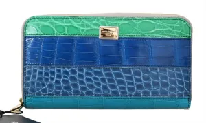 Multicolor Alligator Crocodile Leather Continental Wallet