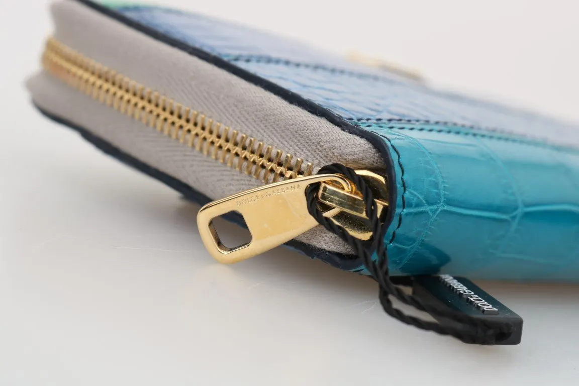 Multicolor Alligator Crocodile Leather Continental Wallet