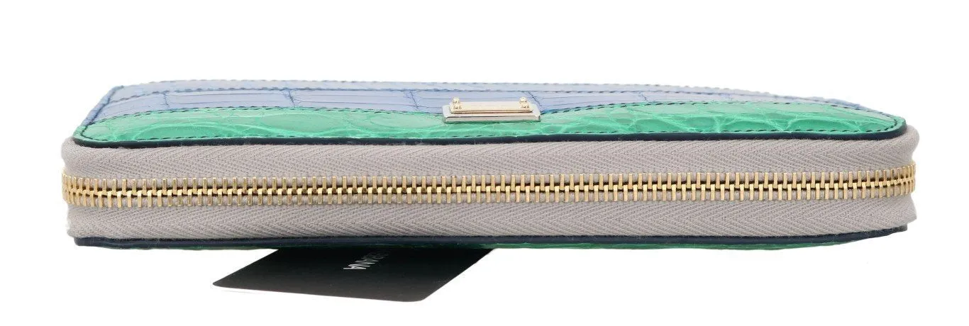 Multicolor Alligator Crocodile Leather Continental Wallet