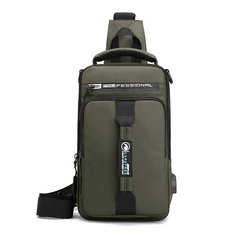 Multifunction Lightweight Outdoor Sling Bag Chest Bag Crossbody Bag With USB Charging Port