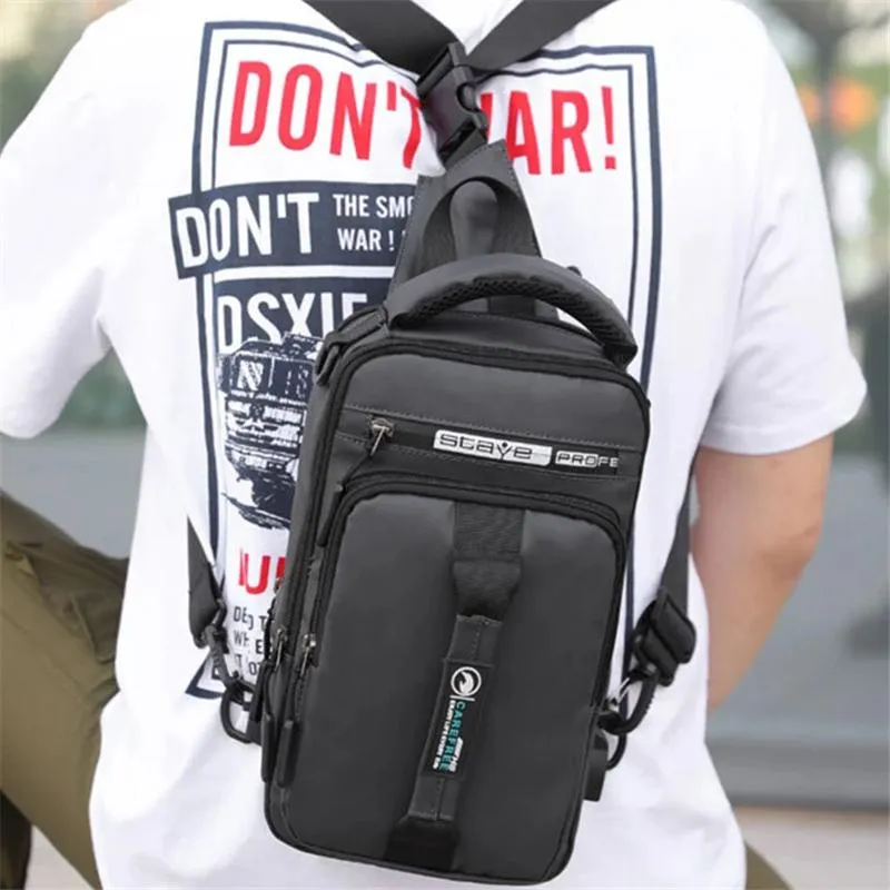 Multifunction Lightweight Outdoor Sling Bag Chest Bag Crossbody Bag With USB Charging Port