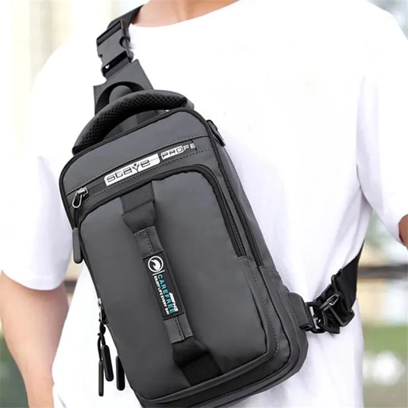 Multifunction Lightweight Outdoor Sling Bag Chest Bag Crossbody Bag With USB Charging Port
