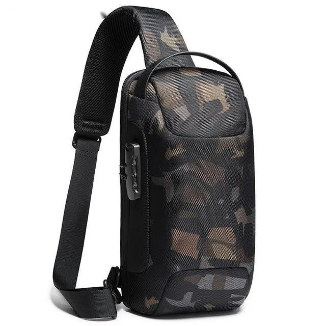 Multifunctional Anti-Theft Sling Bag Carbon Fiber Oxford Cloth Waterproof Scratch-resistant Bag 7 Color
