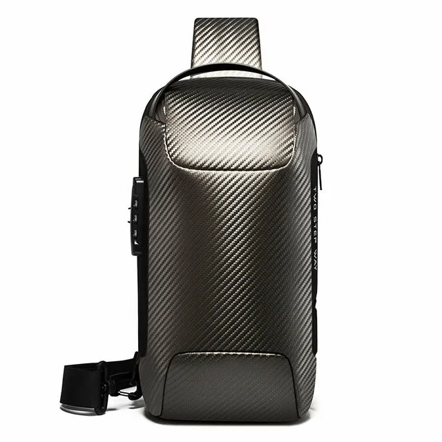 Multifunctional Anti-Theft Sling Bag Carbon Fiber Oxford Cloth Waterproof Scratch-resistant Bag 7 Color