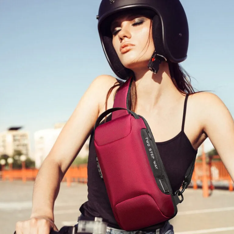 Multifunctional Anti-Theft Sling Bag Carbon Fiber Oxford Cloth Waterproof Scratch-resistant Bag 7 Color