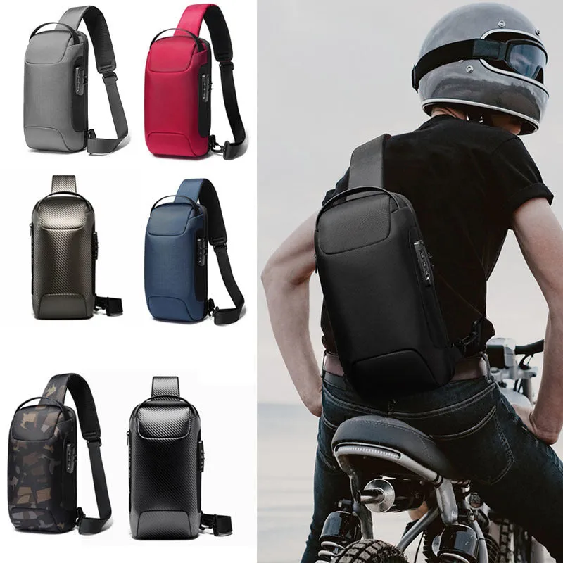 Multifunctional Anti-Theft Sling Bag Carbon Fiber Oxford Cloth Waterproof Scratch-resistant Bag 7 Color