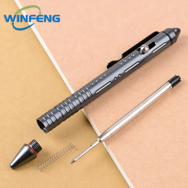 Multipurpose Self Defense Tactical Ballpoint Pen Aluminum Alloy Gel Ink Pen For School Office Stationery Supplies