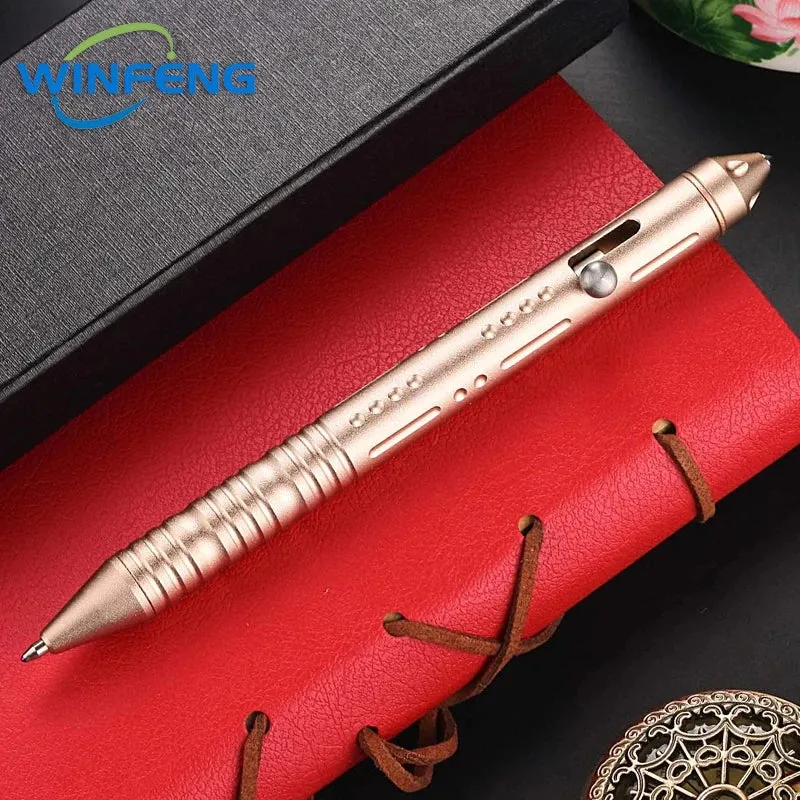 Multipurpose Self Defense Tactical Ballpoint Pen Aluminum Alloy Gel Ink Pen For School Office Stationery Supplies
