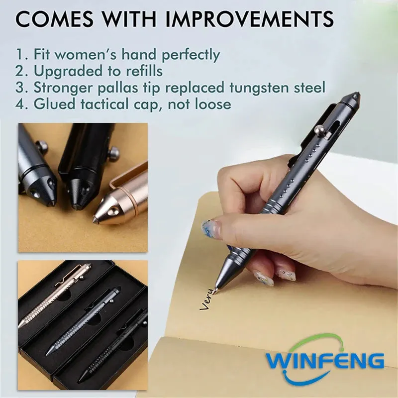 Multipurpose Self Defense Tactical Ballpoint Pen Aluminum Alloy Gel Ink Pen For School Office Stationery Supplies