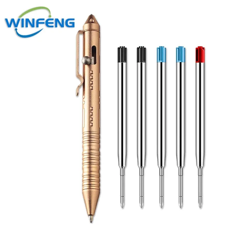 Multipurpose Self Defense Tactical Ballpoint Pen Aluminum Alloy Gel Ink Pen For School Office Stationery Supplies