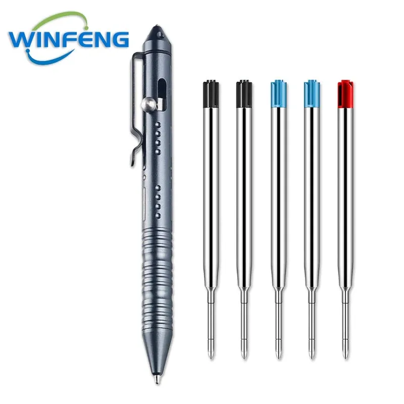 Multipurpose Self Defense Tactical Ballpoint Pen Aluminum Alloy Gel Ink Pen For School Office Stationery Supplies