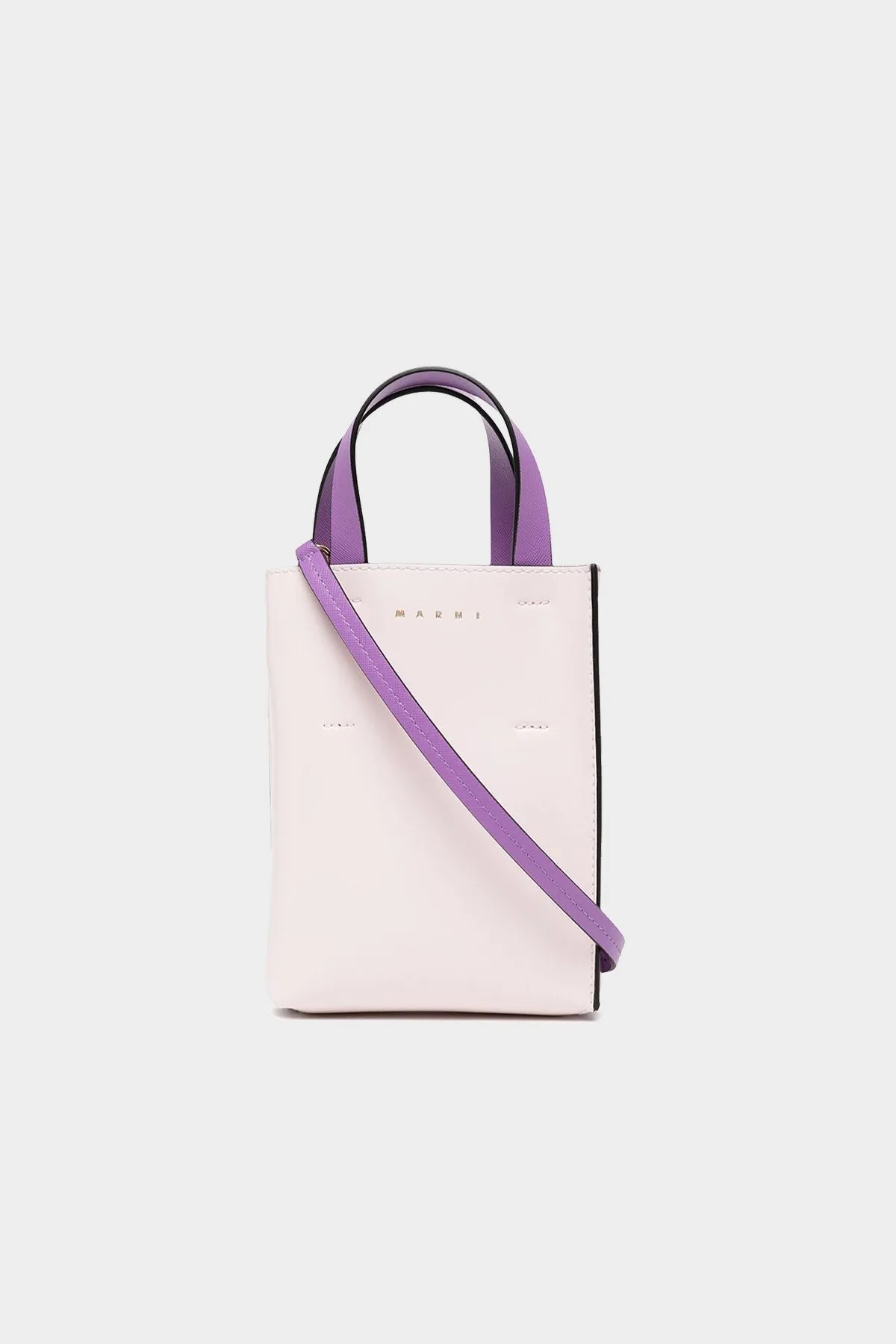 Museo Leather Nano Bag in Light Pink and Purple