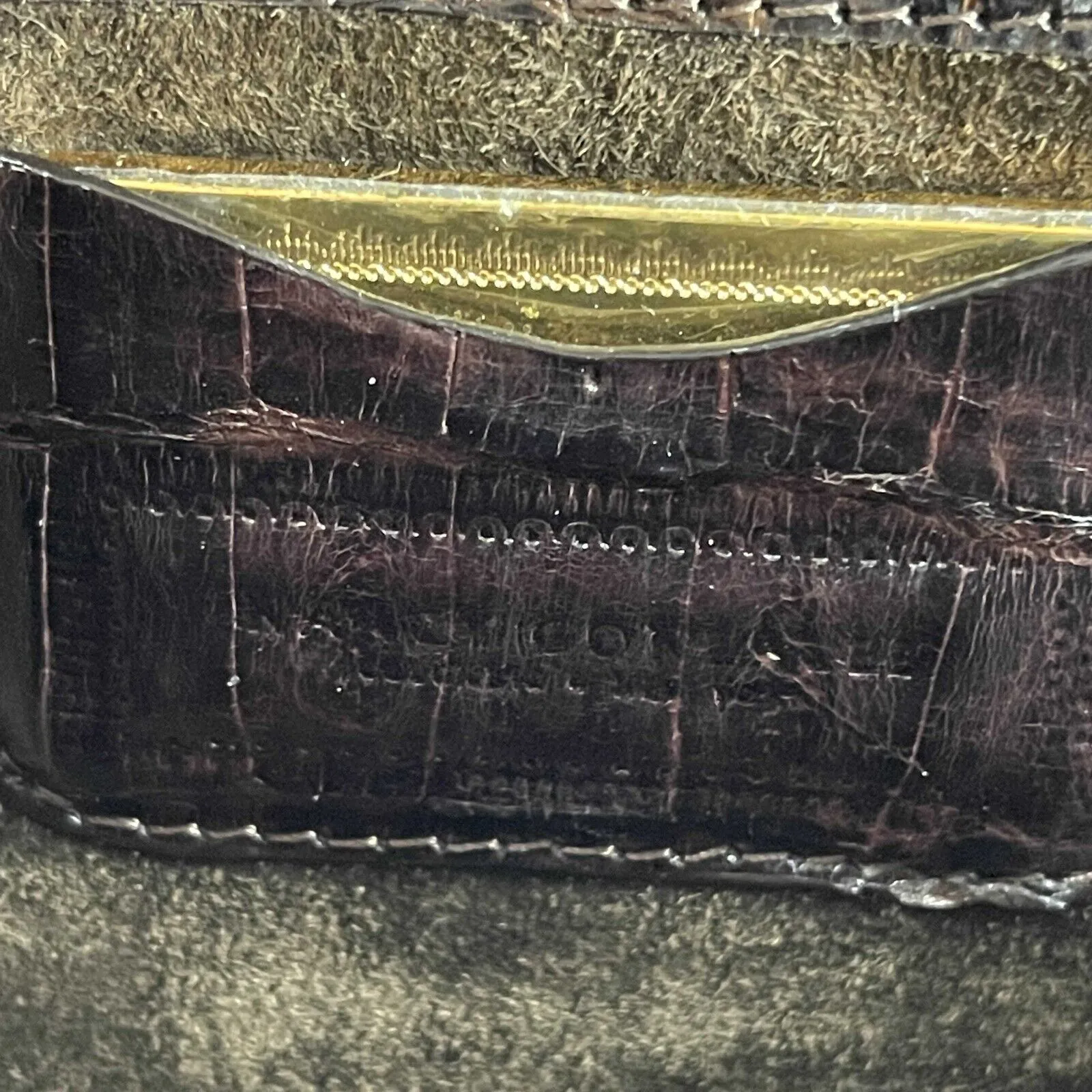 Nancy Gonzalez - Small Crocodile Trapezoid Brown Clutch Envelope Shoulder Bag