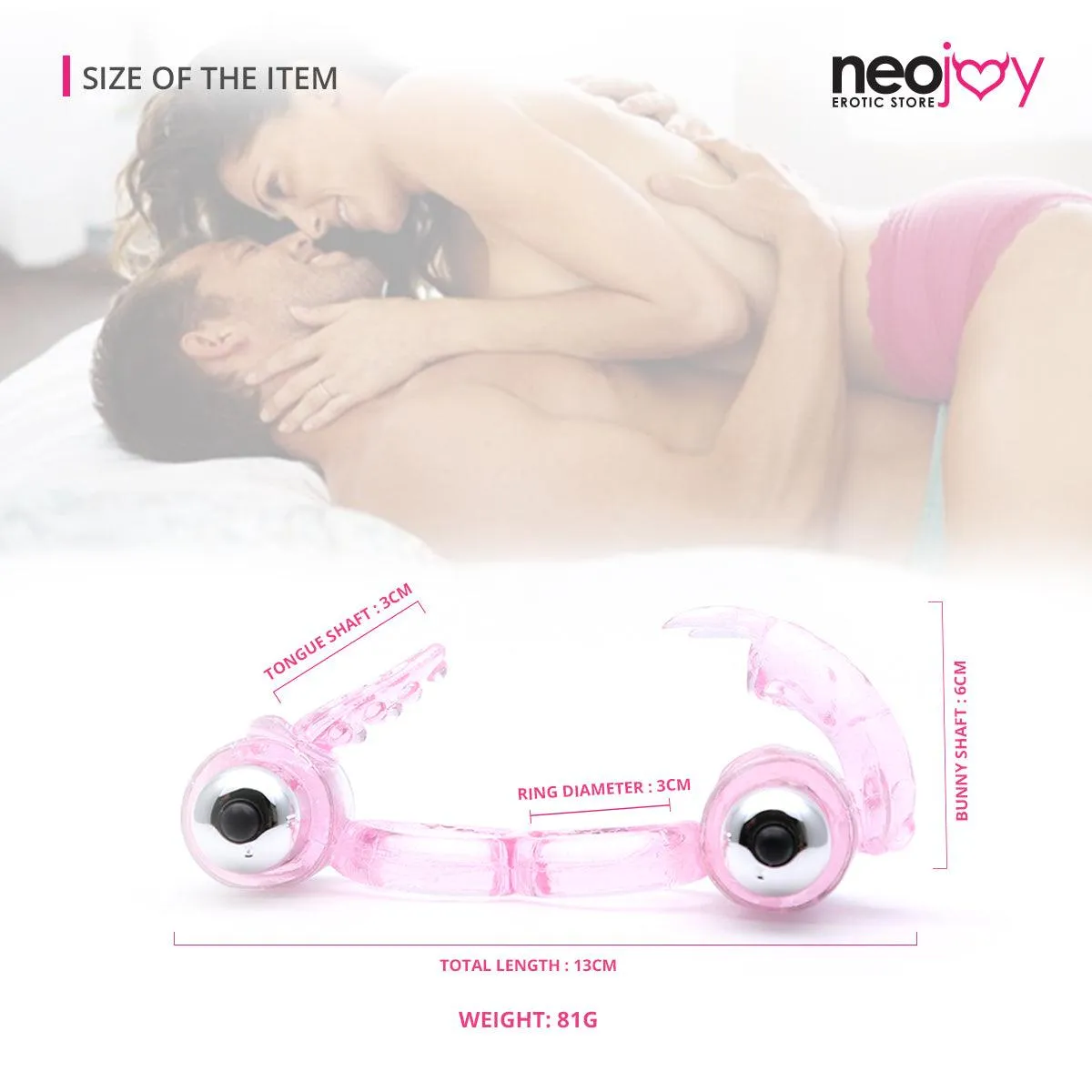 Neojoy Dual Bullet Ring Jelly Cock and Balls Double Ring Erection Enhancer