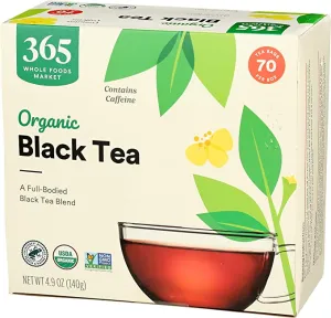 New 365 Everyday Value Organic Black Tea (70 Tea Bags), 4.9 oz BB 8/15/23