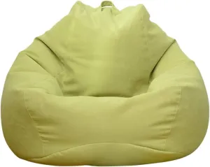 NEW Bean Bag Chair Cover (Without Filler) Bean Bag Sofa Couch Cover High Back Lazy Sofa Bean Bags Plush Toy Storage Bag Clothes Organizer Beanbag Chair Cover for Adults Kids (Green, XL: 39.4 x 47.2in)