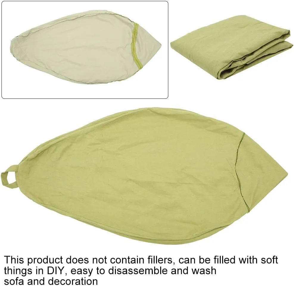 NEW Bean Bag Chair Cover (Without Filler) Bean Bag Sofa Couch Cover High Back Lazy Sofa Bean Bags Plush Toy Storage Bag Clothes Organizer Beanbag Chair Cover for Adults Kids (Green, XL: 39.4 x 47.2in)
